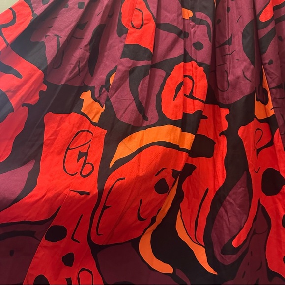 Vibrant Abstract Maxi Skirt in Red and Purple - Picture 9 of 12